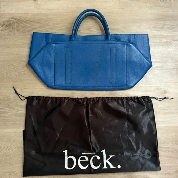 Beck Bag Classic Leather Handbag Tote in Havana Blue - Picture 4 of 16